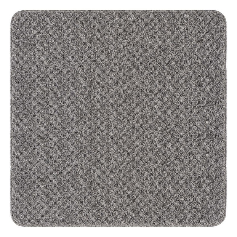 Beverly Rug Waffle Gray 8.5 in. x 26 in. and 31 in. x 31 in. Solid Border Non-Slip Stair Tread Cover and Landing Mat (Set of 16) HD-TRD10155-KIT15