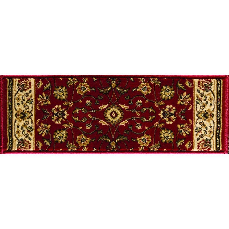 Natco Sapphire Sarouk Claret 9 in. x 33 in. Stair Tread Cover 4341.21.19STME