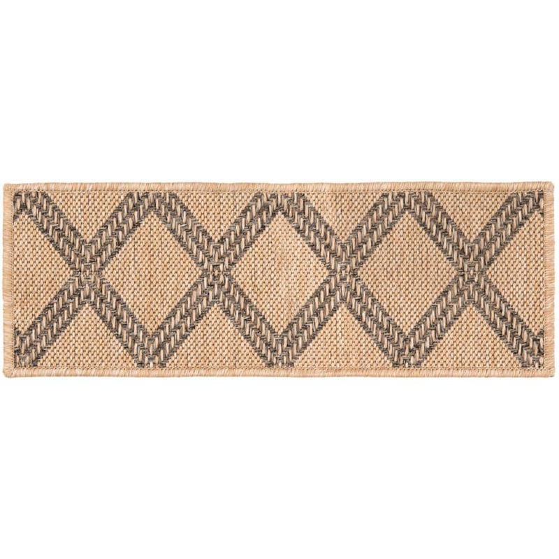 Natco Stratford Santorini Diamond Natural/Pebble 9 in. x 33 in. Stair Tread Cover 1701UPST33H106P