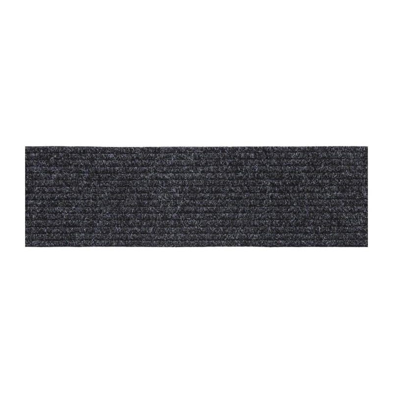 Ottomanson Julia Non-Slip Rubberback Solid 8 in. x 30 in. Indoor/Outdoor Stair Treads for Stair, Garage, Patio, (Set of 14), Black JLA3008-14