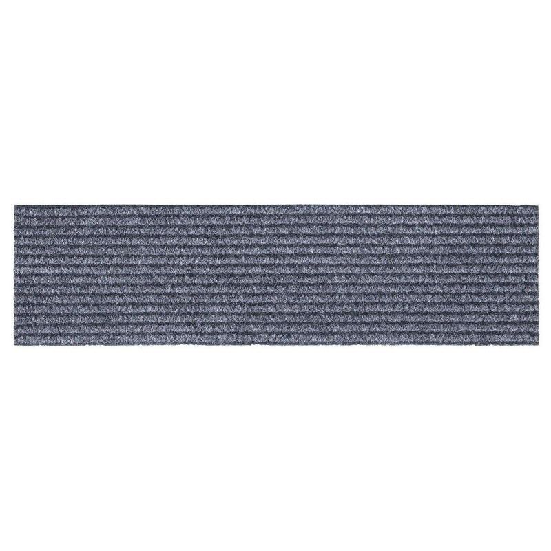 Ottomanson Non-Slip Rubberback Solid 8 in. x 30 in. Indoor/Outdoor Stair Treads for Stair, Garage, Patio, Set of 14, Gray SST2613-14