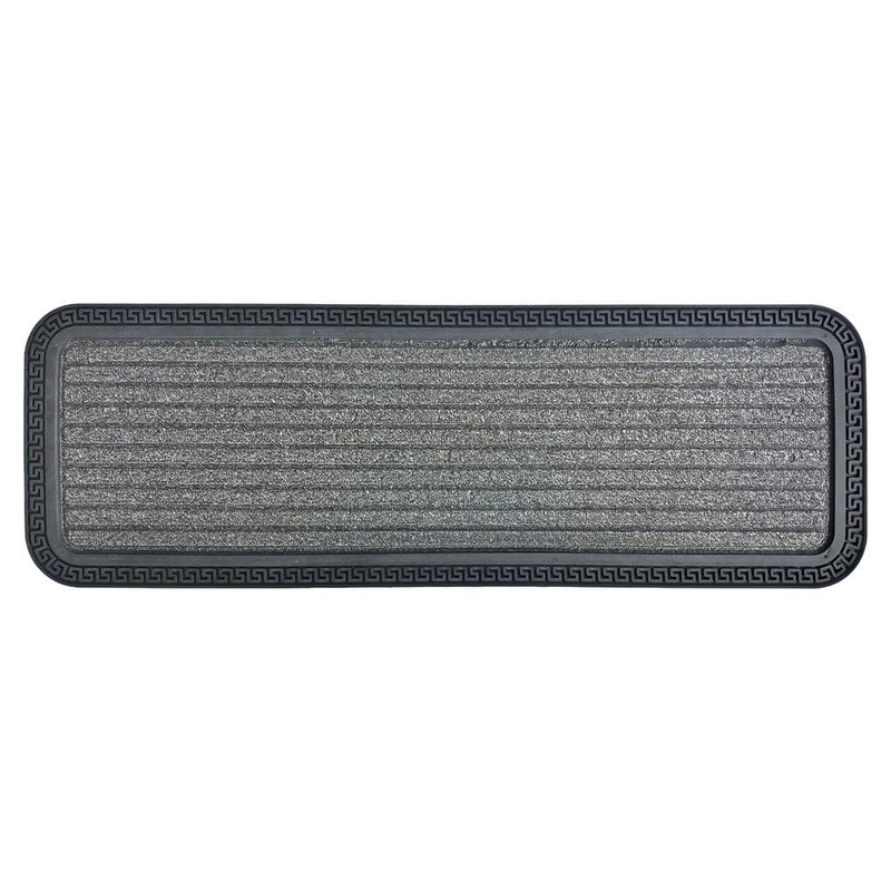 Ottomanson Outdoor Collection Rubberback Gray 10 in. x 30 in. ., Stair Tread Covers (Set of 5) OTR6133-5