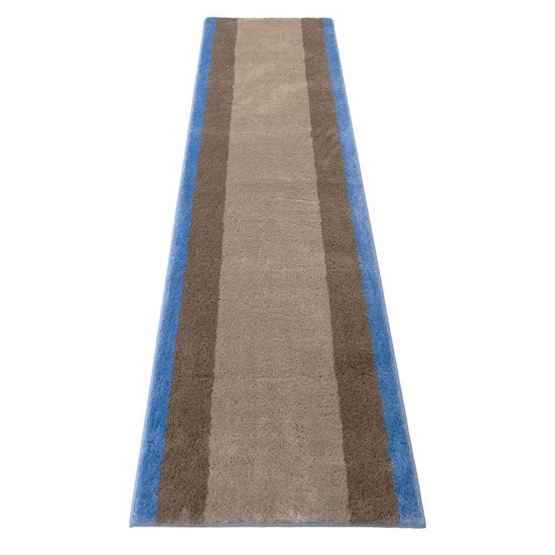 RugStylesOnline Euro Solid border Grey-Blue 26 in. x 12 in. L Stair Runner 2.17 sq. ft. HD-2201-26