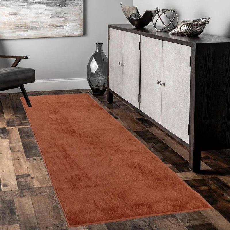 RugStylesOnline Euro Solid Burnt Orange 36 in. Width x Your Choice Length Custom Size Runner Rug HD-CUSEU3007-36inch