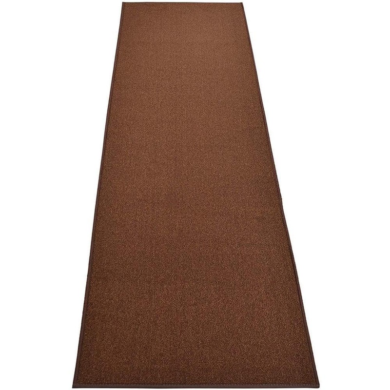 RugStylesOnline Rubber Collection Solid Brown 32 in. Width x Your Choice Length Custom Size Runner Rug HD-CUS1300-32inch