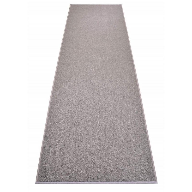 RugStylesOnline Rubber Collection Solid Grey 26 in. Width x Your Choice Length Custom Size Runner Rug HD-CUS1100-26inch
