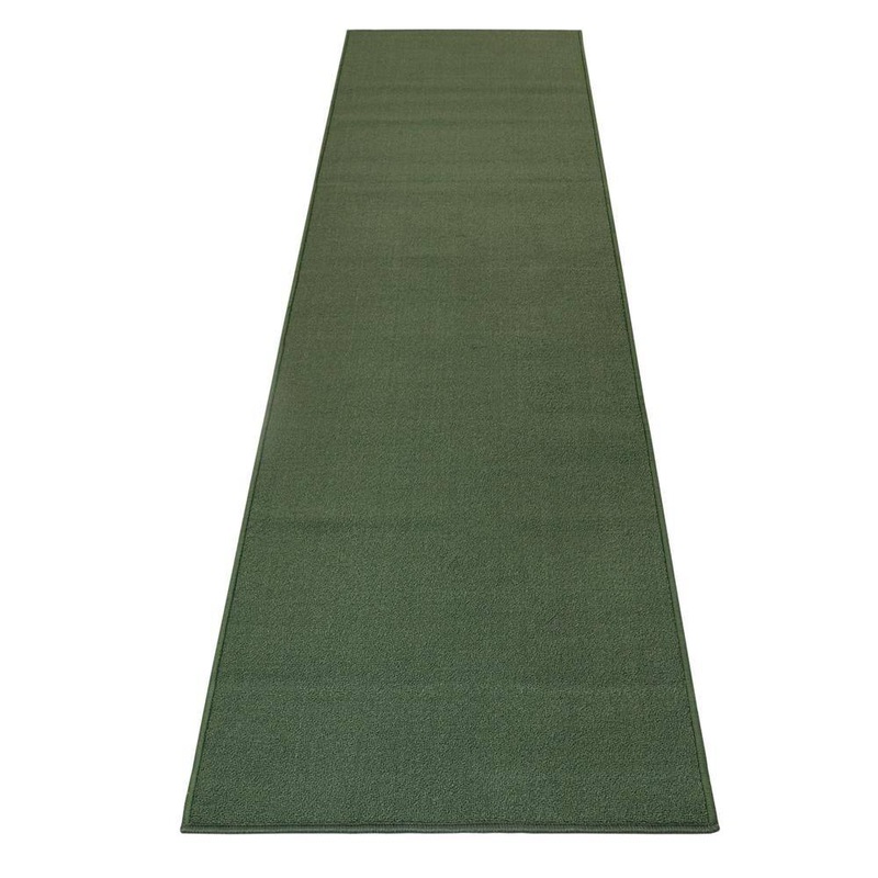 RugStylesOnline Rubber Solid Green 204 in. W x 31.5 in. L Stair Runner 44.7 sq. ft. H-CUS1005-31X17