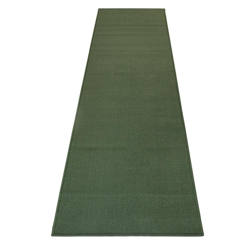 RugStylesOnline Rubber Solid Green 420 in. W x 36 in. L Stair Runner 105 sq. ft. H-CUS1005-36X35