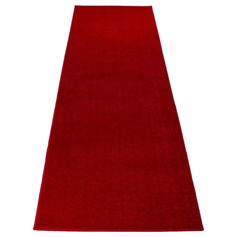 RugStylesOnline Solid Euro Red 31 in. x 31 ft. Your Choice Length Stair Runner HD-EU3000-31X31