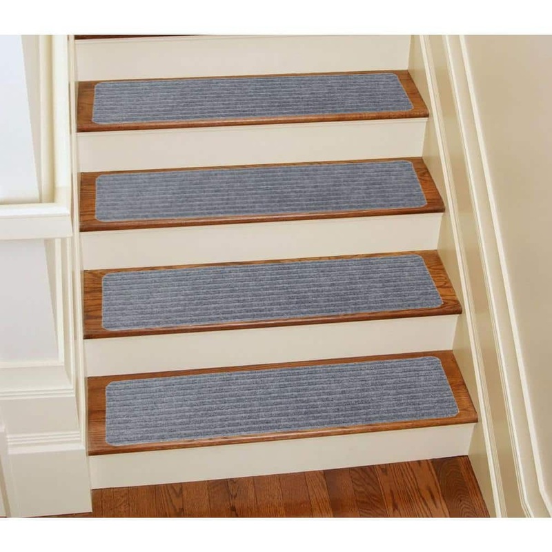 RugStylesOnline Stair Treads Collection Grey 8 Inch x 30 Inch Indoor Skid Slip Resistant Carpet Stair Treads Set of 9 ST8X30-9-GREY