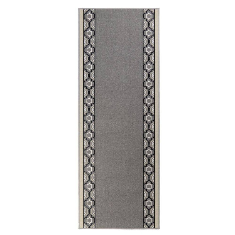 RugStylesOnline Trellis Border Design Gray 31.5 in. Width x 29 ft. Length Slip-Resistant Runner Rug HCUSX071-29X32