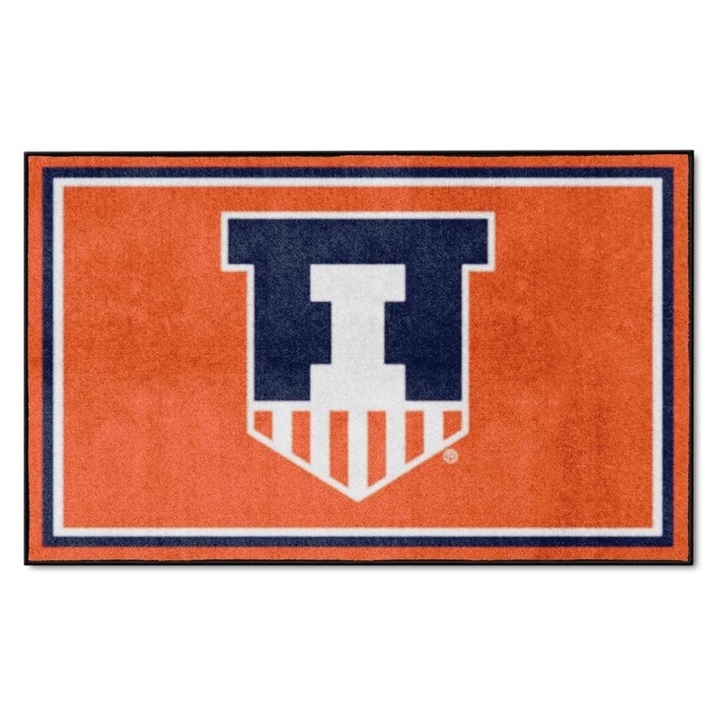 FANMATS Illinois Illini Orange 4 ft. x 6 ft. Plush Area Rug 36333