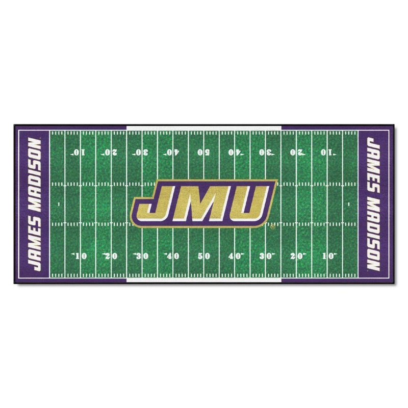 FANMATS NCAA James Madison University 2.5 ft. x 6 ft. Football Field Runner Rug 9238