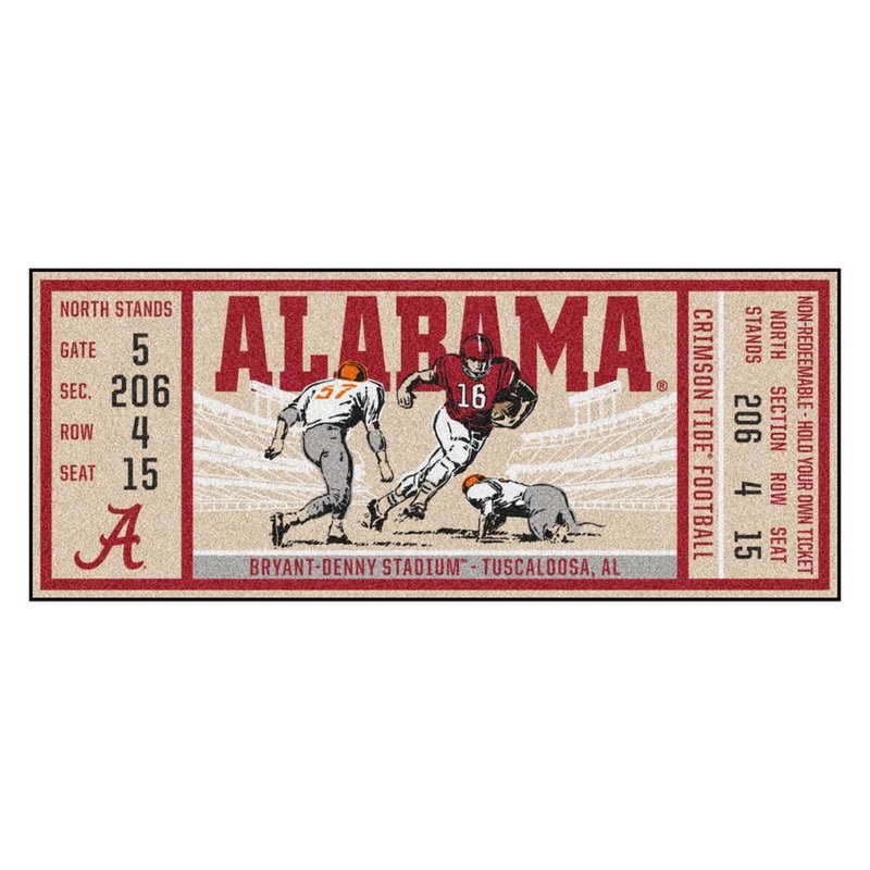 FANMATS NCAA University of Alabama 30 in. x 72 in. Indoor Ticket Runner Rug 23178