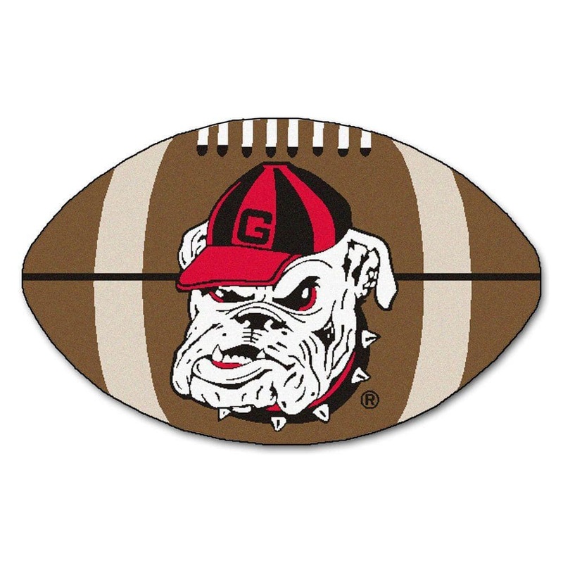 FANMATS NCAA University of Georgia Bulldog Logo Brown 2 ft. x 3 ft. Specialty Area Rug 4951