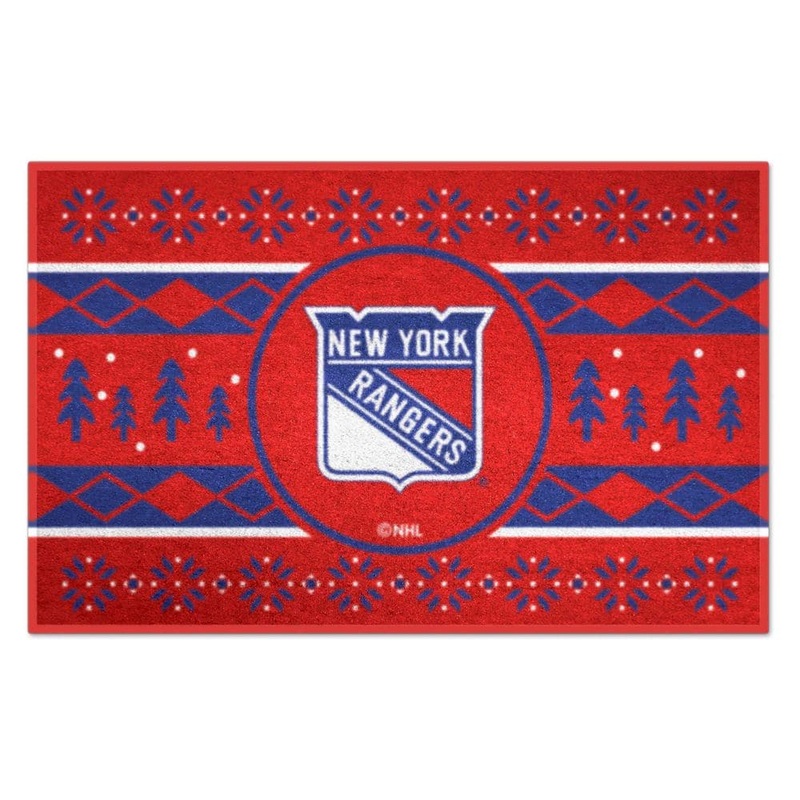 FANMATS New York Rangers Holiday Sweater Red 1.5 ft. x 2.5 ft. Starter Area Rug 26863