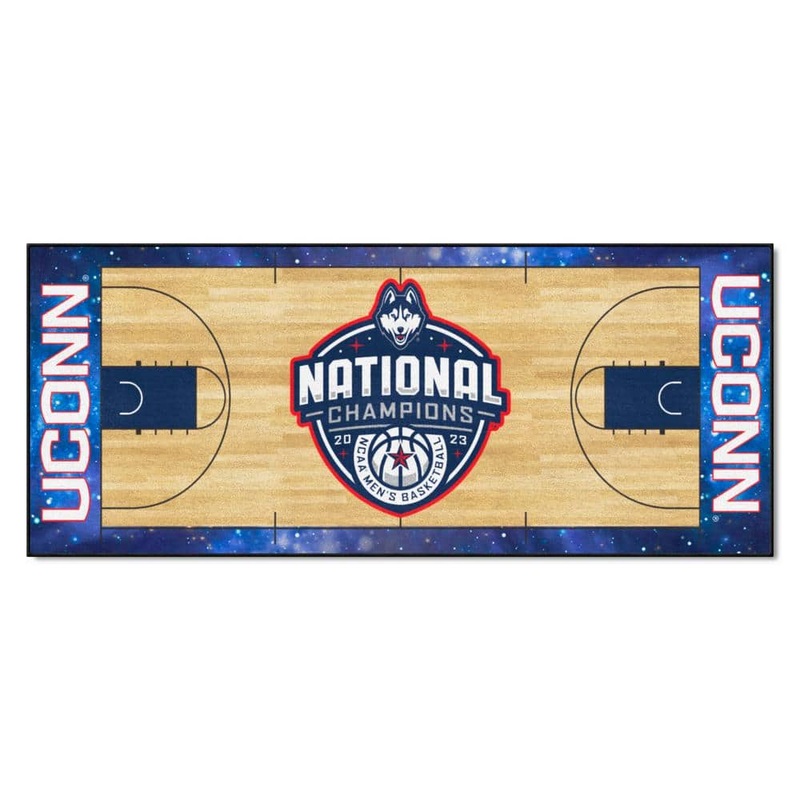 FANMATS University of Connecticut NCAA Men’s Basketball National Championship Logo Blue Court Runner Rug – 30 in. x 72 in. 38925