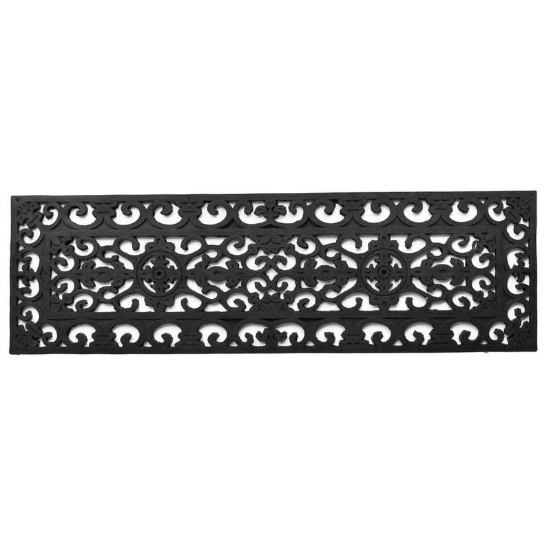 Imports Decor Wrought Iron Square 30 in. x 9 in. Vulcanized Rubber Stair Mat 801RBM