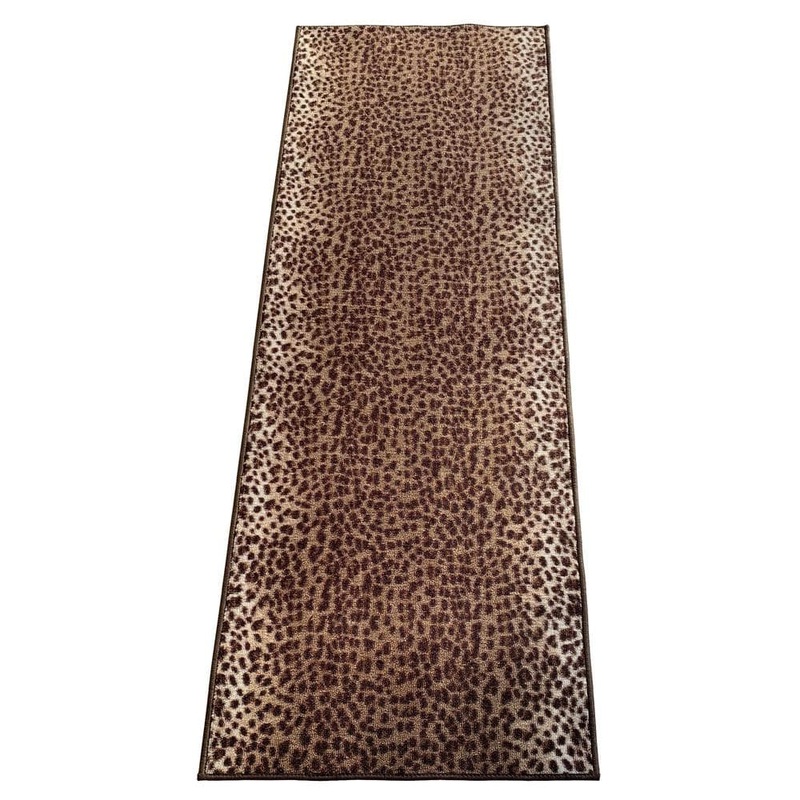 PLAYA RUG Leopard Brown  26 in. W x 2 ft. L Roll Runner Rug/Stair Runner 4.4 sq. ft. LEO-BROWN-26