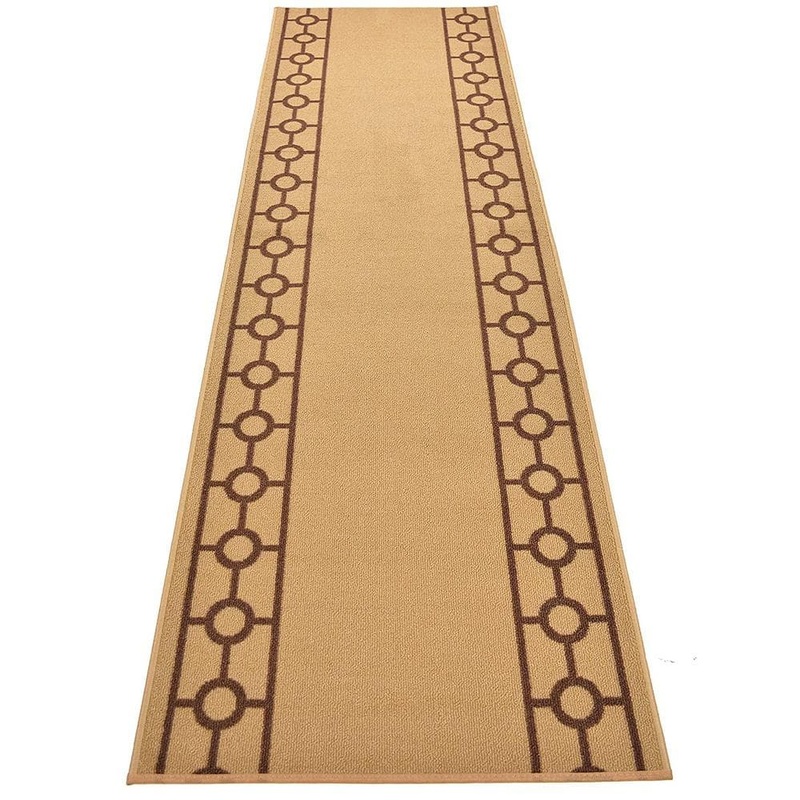 RugStylesOnline Chain Border Design Cut to Size Beige Color 31 .5