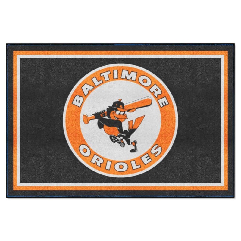 FANMATS Baltimore Orioles 5ft. x 8 ft. Plush Grey Area Rug 37153