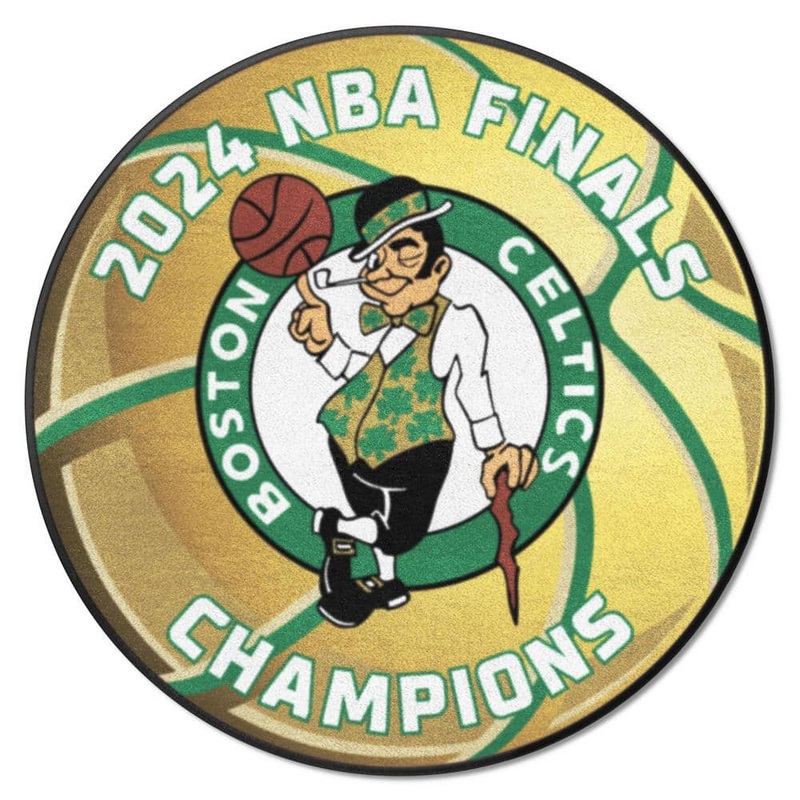 FANMATS Boston Celtics 2024 NBA CHAMPIONS 27 in Diameter Sports Fan Basketball-Shaped Rug 44443
