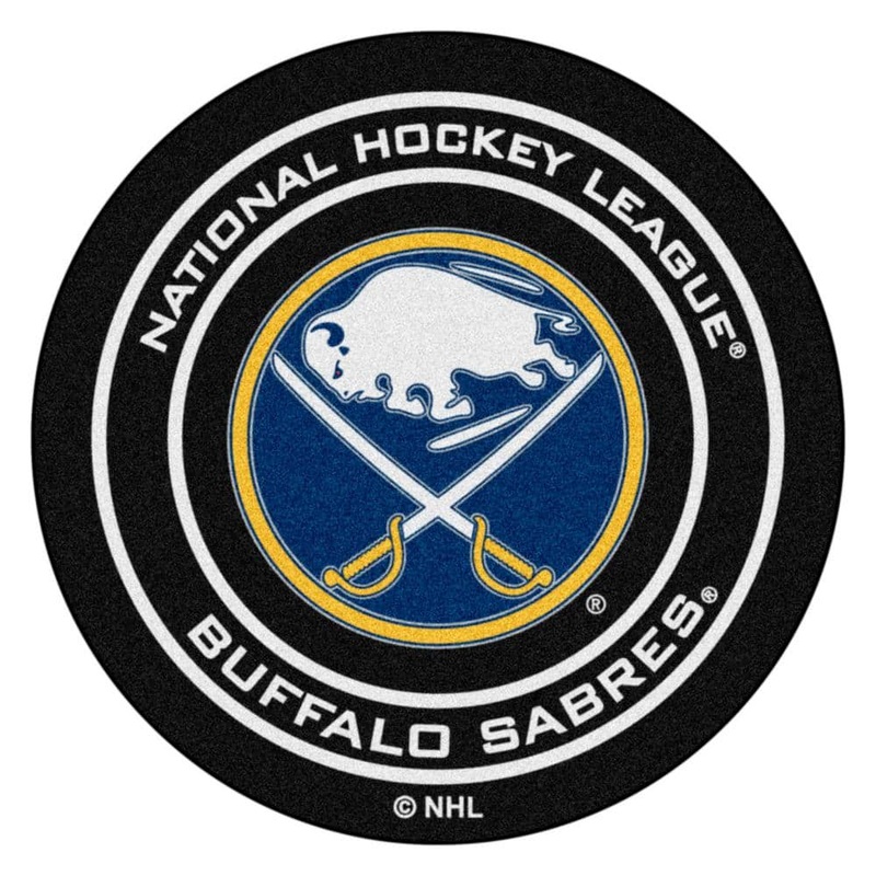 FANMATS Buffalo Sabres Black 27 in. Round Hockey Puck Mat 10506