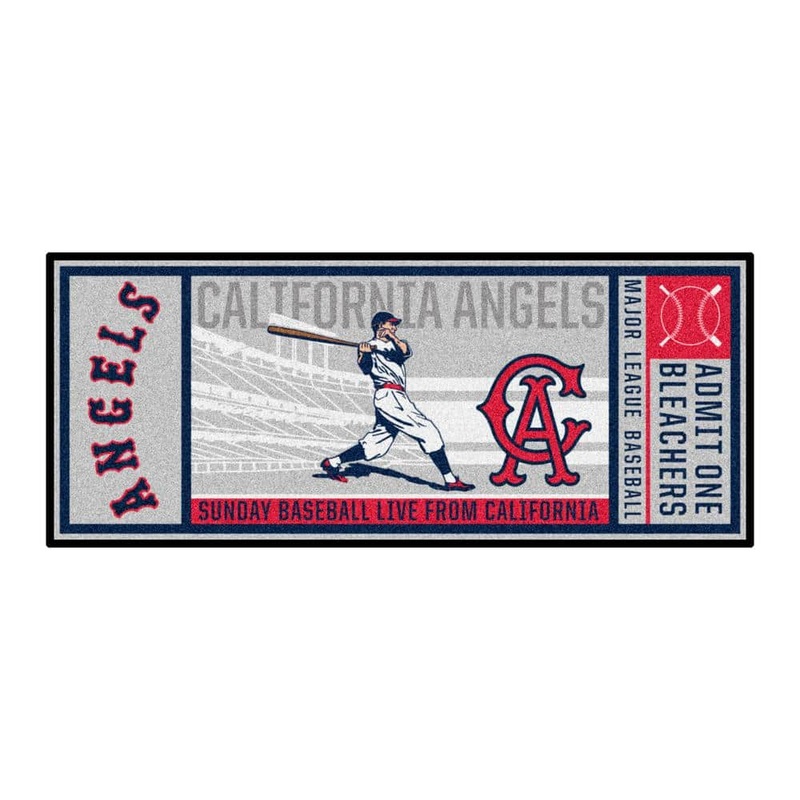 FANMATS California Angels Gray 2 ft. 6 in. x 6 ft. Ticket Runner Area Rug 1969