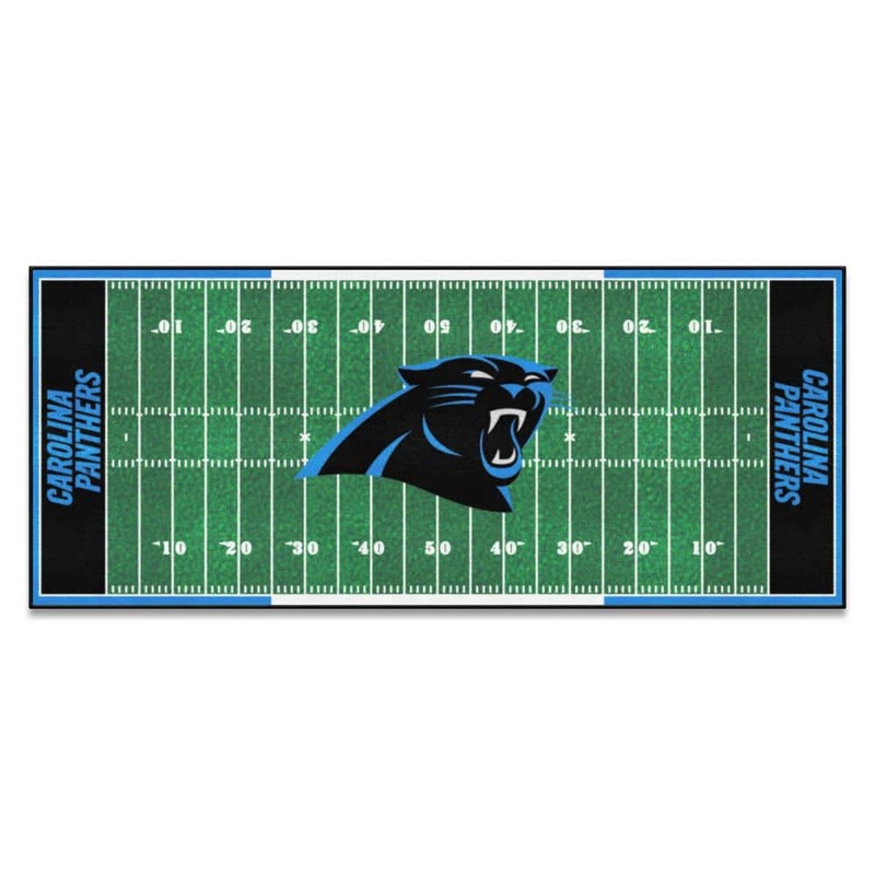 FANMATS Carolina Panthers 3 ft. x 6 ft. Football Field Runner Rug 7346