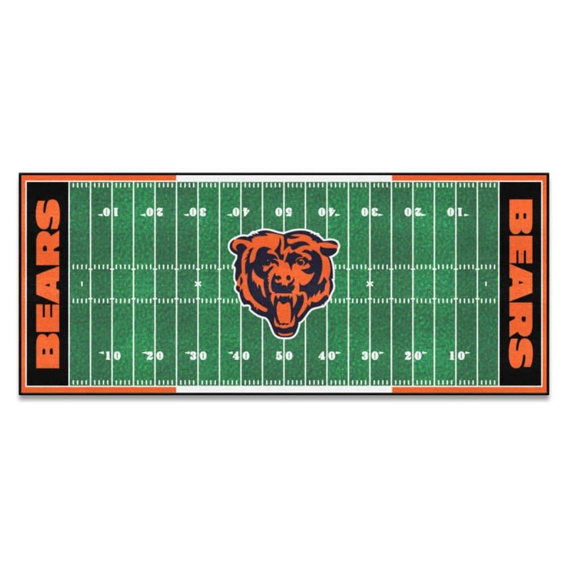 FANMATS Chicago Bears 3 ft. x 6 ft. Football Field Rug Runner Rug 7347