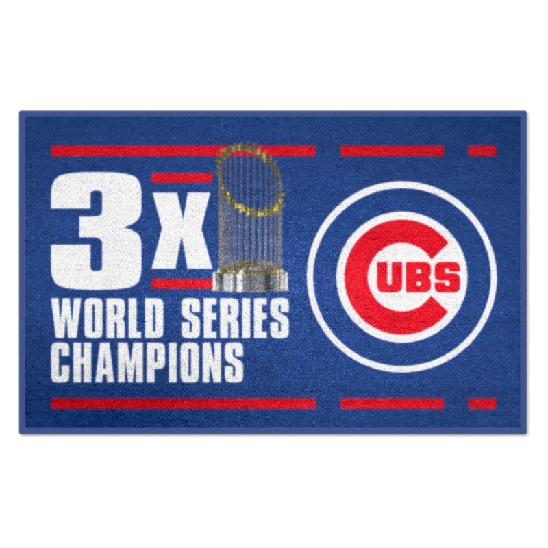 FANMATS Chicago Cubs Blue Dynasty 19 in. x 30 in. Starter Mat Accent Rug 36030