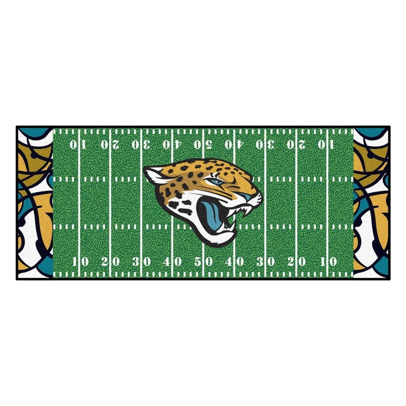 FANMATS Jacksonville Jaguars Football Patterned XFIT Design 2.5 ft. x 6 ft. Field Runner Area Rug 23286