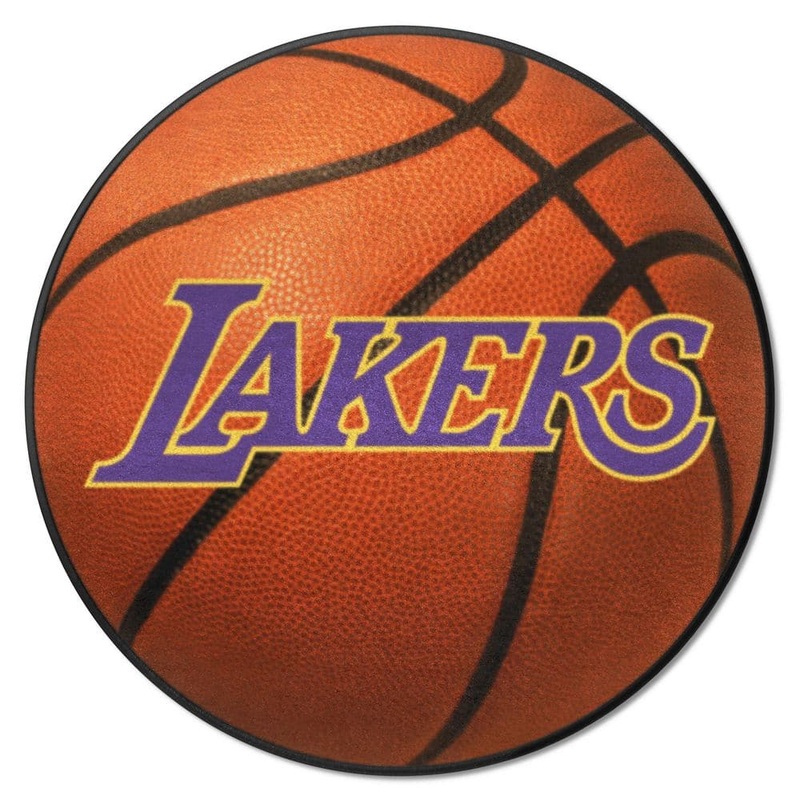 FANMATS Los Angeles Lakers Orange 27 in. Diameter Basketball Rug 36986
