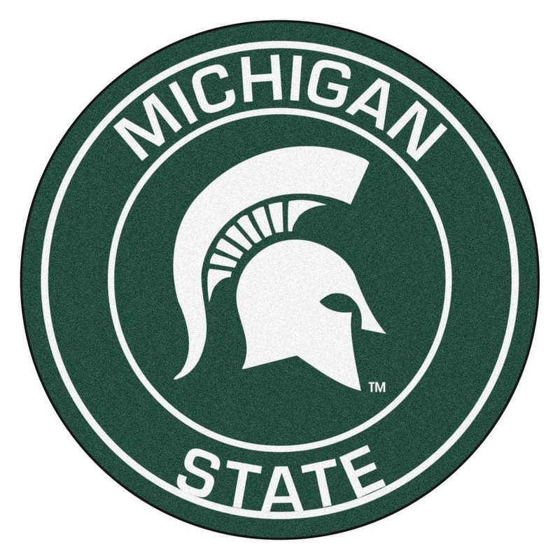 FANMATS NCAA Michigan State University Green 2 ft. x 2 ft. Round Area Rug 18620