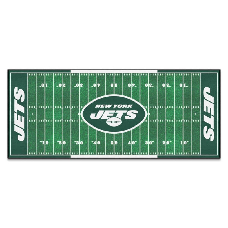FANMATS New York Jets 3 ft. x 6 ft. Football Field Rug Runner Rug 7362