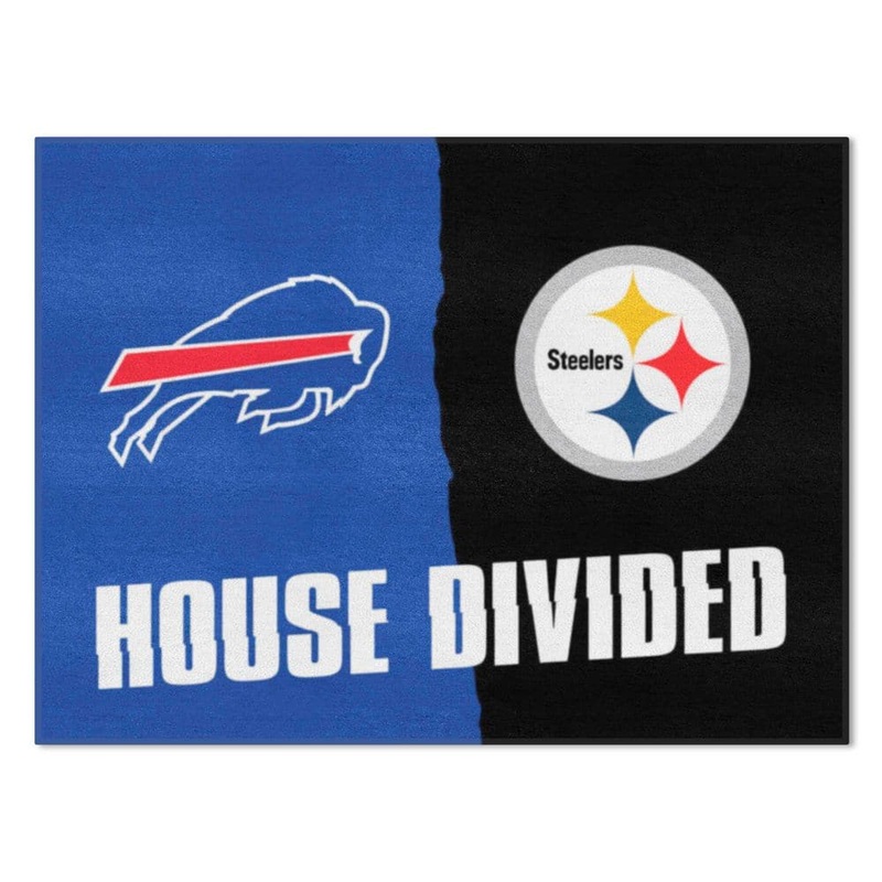FANMATS NFL Bills/Steelers Multi-Colored 3 ft. x 3.5 ft. House Divided Area Rug 32769