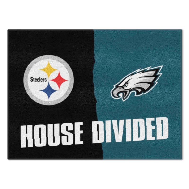 FANMATS NFL House Divided – Steelers / Eagles 33.75 in. x 42.5 in. House Divided Mat Area Rug 17113