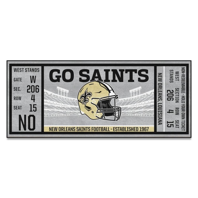 FANMATS NFL – New Orleans Saints 30 in. x 72 in. Indoor Ticket Runner Rug 23129
