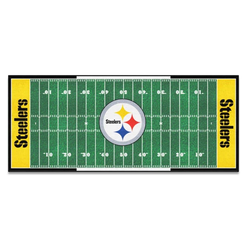 FANMATS NFL -Pittsburgh Steelers Green 3 ft. x 6 ft. Indoor Football Field Runner Rug 7311