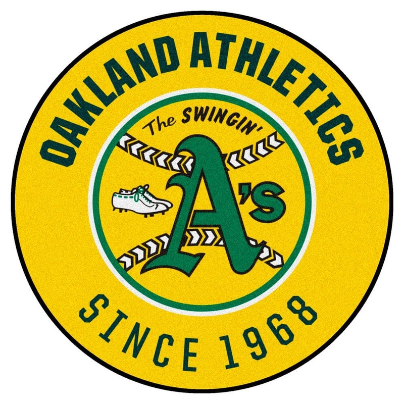 FANMATS Oakland Athletics Yellow 2 ft. x 2 ft. Round Area Rug 2109