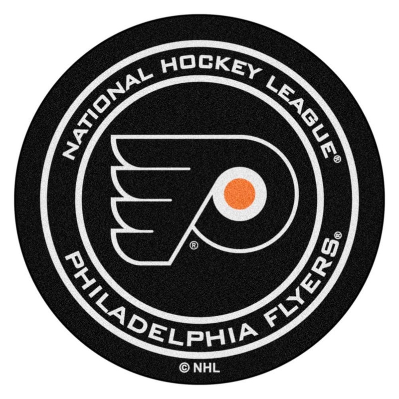 FANMATS Philadelphia Flyers Black 27 in. Round Hockey Puck Mat 10484