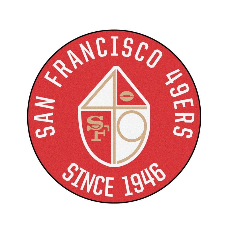 FANMATS Red 2 ft. 3 in. Round San Francisco 49ers Vintage Area Rug 32666