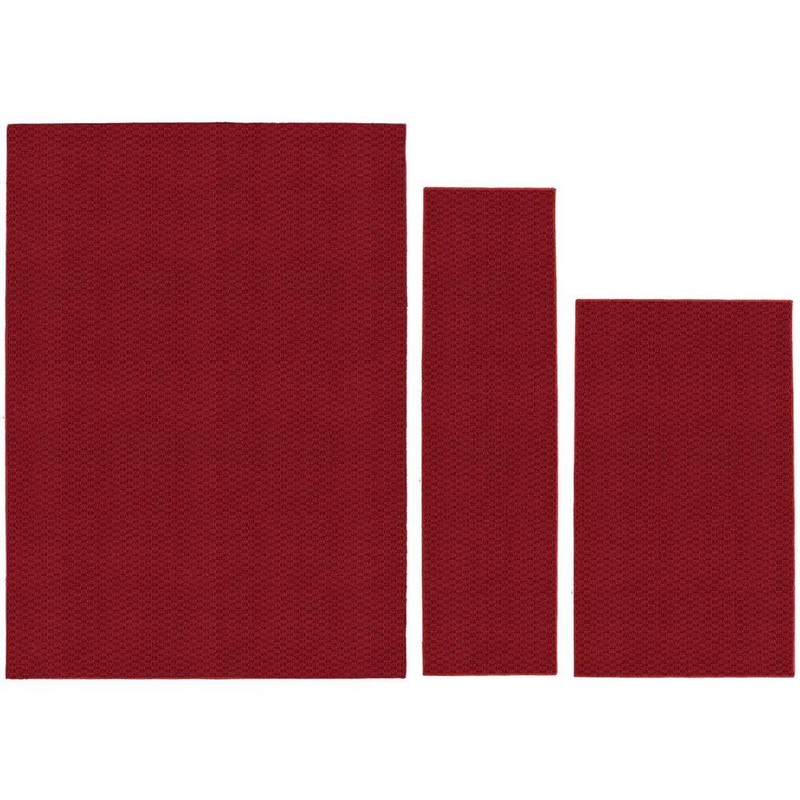 Garland Rug Town Square Chili Red 5 ft. x 7 ft. 3-Piece Rug Set TS000N3P0314