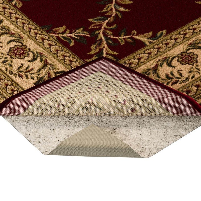 Ottomanson Non Slip 8×12 Rug Pad Grip Protection for Dual Surface 7 ft. 8 in. x 17 ft., .125 in. Thick, Beige RP100-8X17