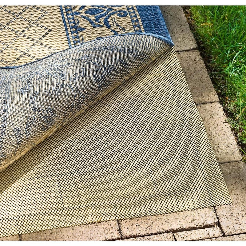 SAFAVIEH Cream 10 ft. x 14 ft. Outdoor Non-Slip Grip Dual Surface 2 in. Thickness Rug Pad PAD140-10
