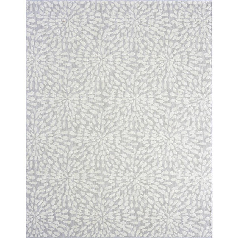 Tayse Rugs Eco Floral Gray 9 ft. x 12 ft. Indoor/Outdoor Area Rug ECO1904 9×12