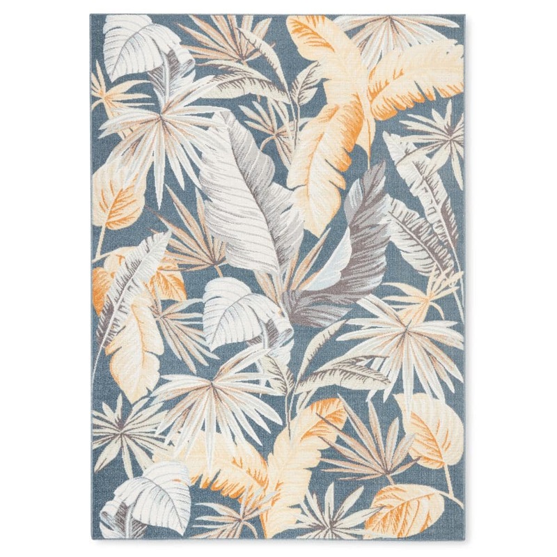 Tommy Bahama Abaco Tropical Foliage Dark Blue 5 ft. x 7 ft. Indoor/Outdoor Area Rug 2-25636-985