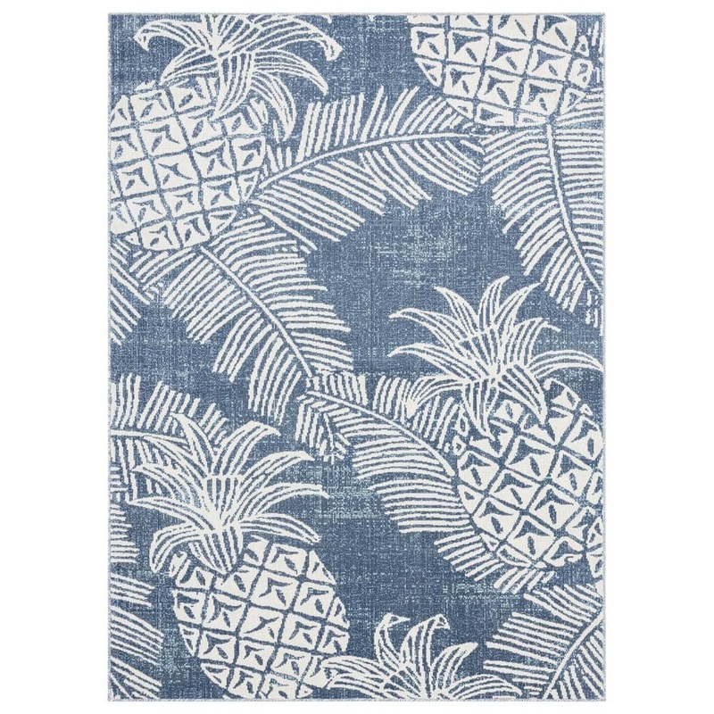 Tommy Bahama Malibu Pineapple Navy/Ivory 8 ft. x 10 ft. Indoor/Outdoor Area Rug 1-7988-496
