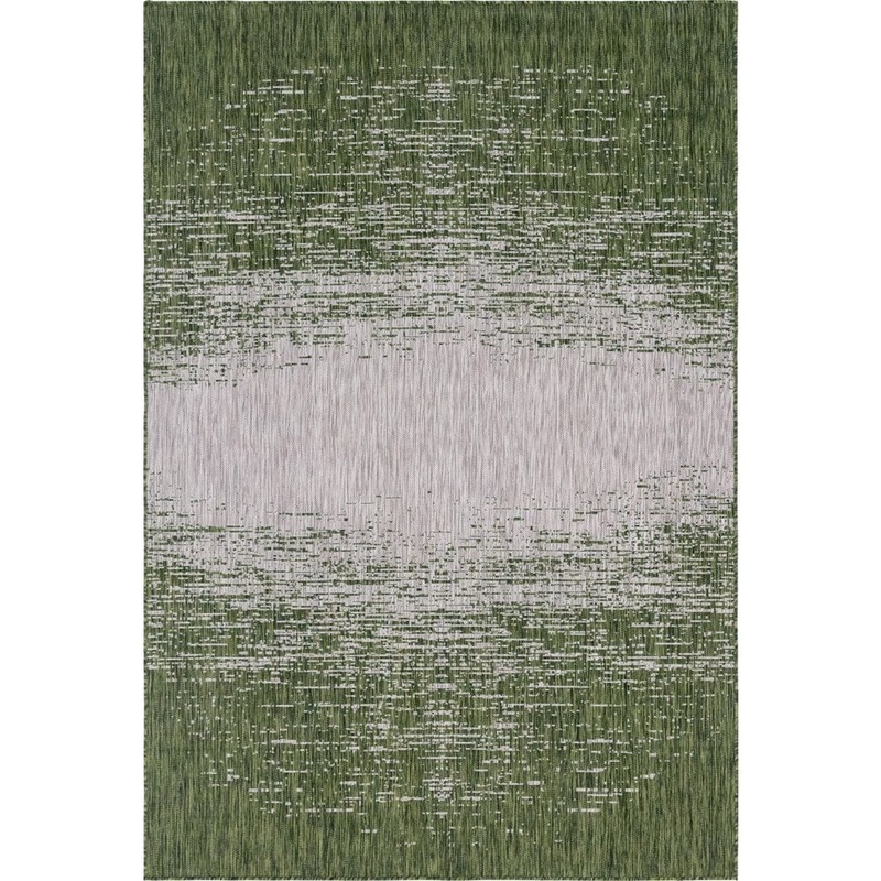 Unique Loom Green Ombre Outdoor 4 ft. x 6 ft. Area Rug 3145014