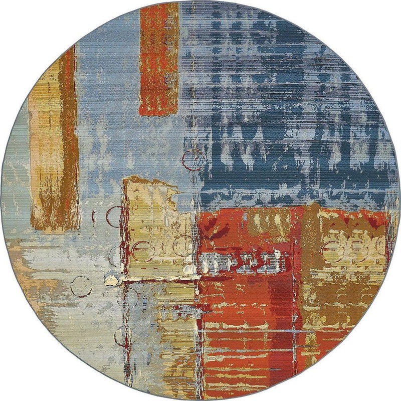 Unique Loom Outdoor Baja Multi 8′ 0 x 8′ 0 Round Rug 3138462